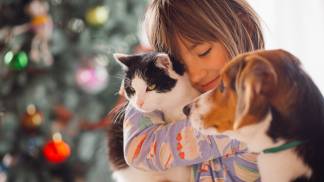 pretty-girl-embarcing-cat-dog